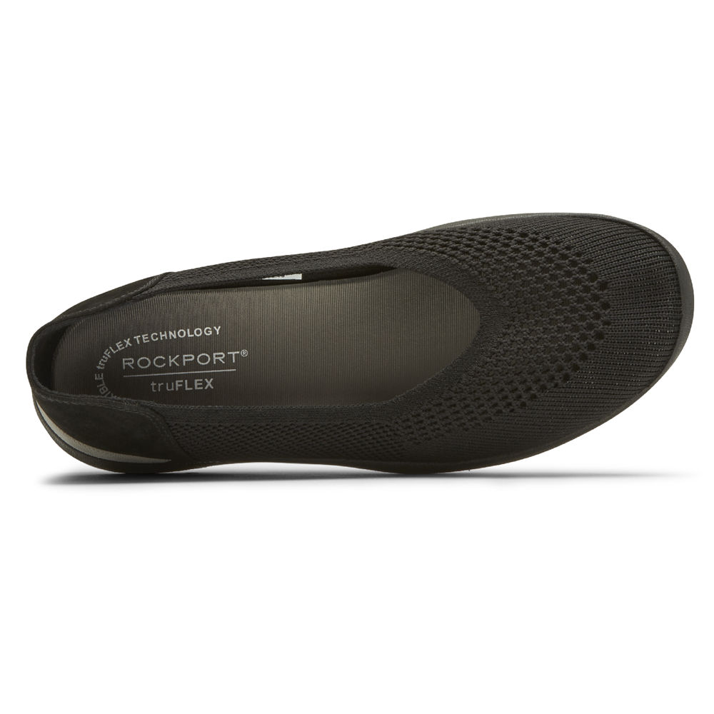 Rockport Lägenheter Skor Dam Svarta - Truflex Fly Knit Ballet - CXDKP0249